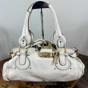 Chloe Paddington Satchel Bag Authentic Vintage - Cream Leather